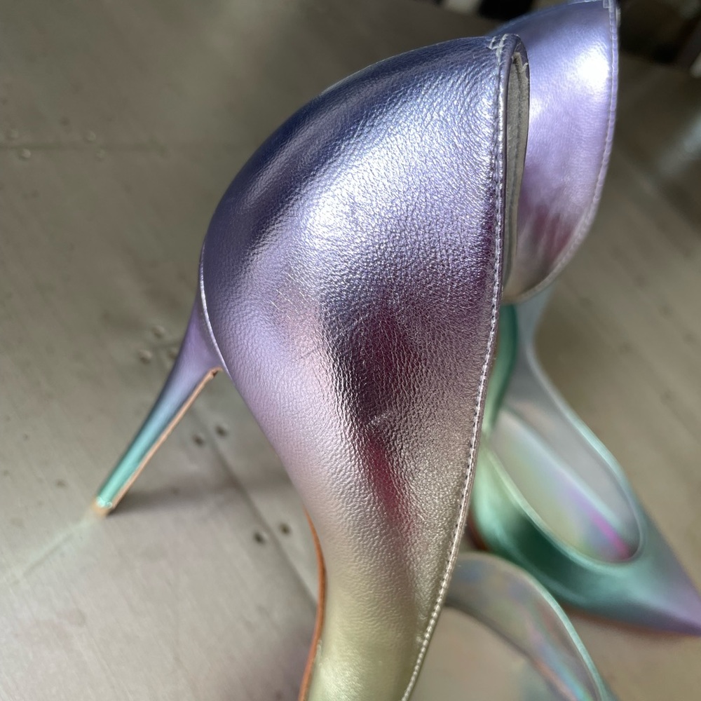 christian louboutin iriza 100mm stiletto sz 38.5 licorne silver iridescent - Picture 4 of 11